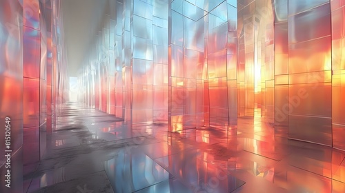 Digital Innovation: Reflective Surfaces with a Futuristic Arrangement