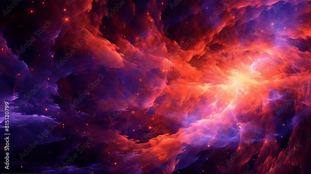 Cosmic nebula wave with a dust of stars in pink and blue background Cosmic nebula wave with a dust of stars in pink and blue background