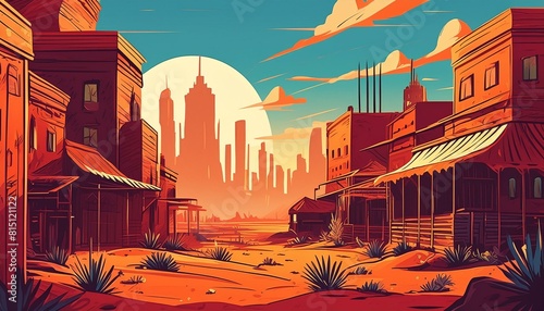 Wild west Comic Cartoon Illustration