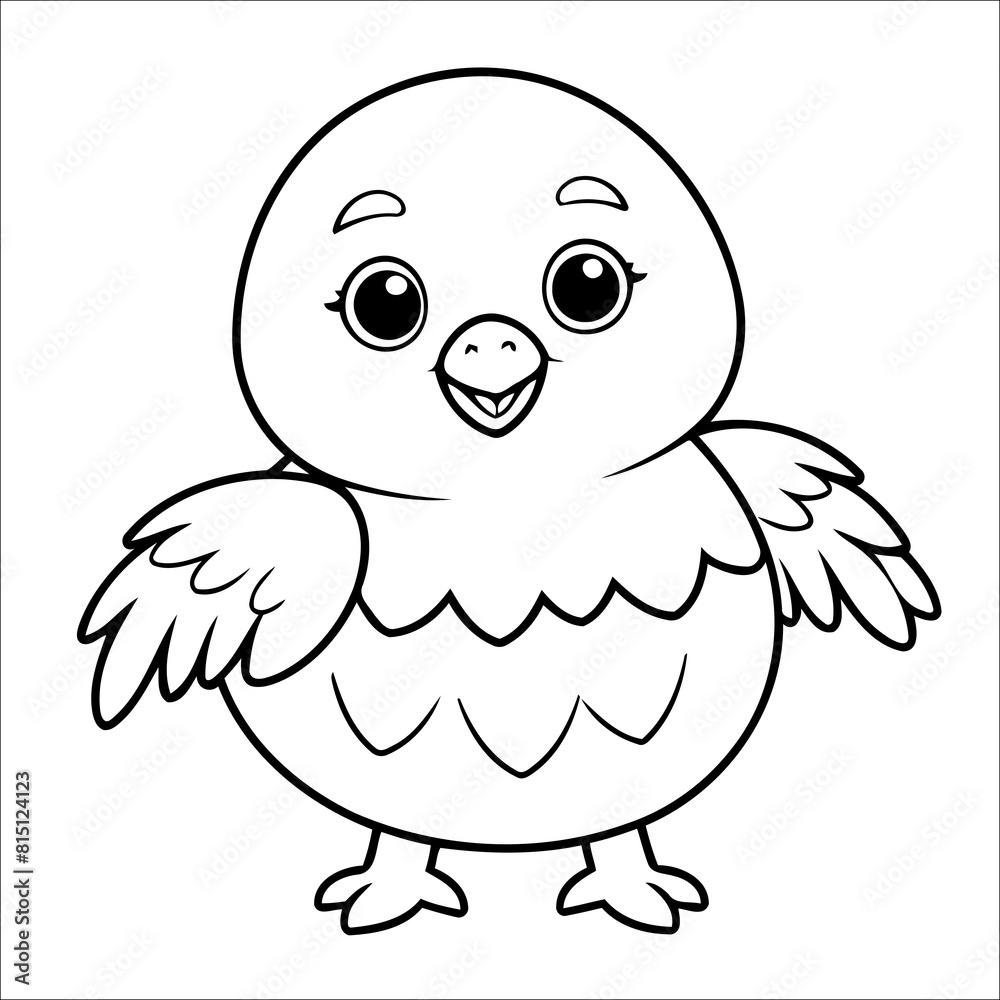 Fototapeta premium Eagle Coloring Page Drawing For Kids