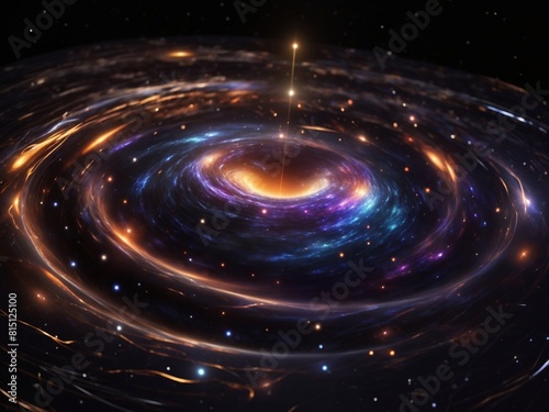 "Celestial Symphony: Dynamic AI Art of Supermassive Black Hole and Galaxy"
