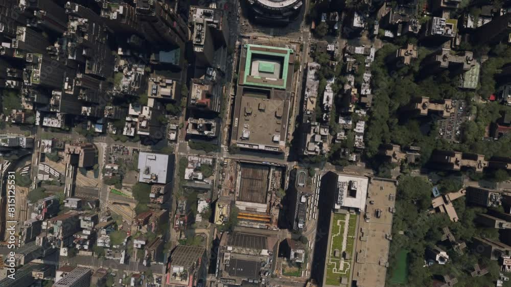 Top aerial view of Madison Square Garden in New York city. United States Top aerial view of Madison Square Garden in New York city. United States