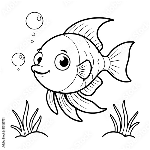 Cute Fish Coloring Page For Children