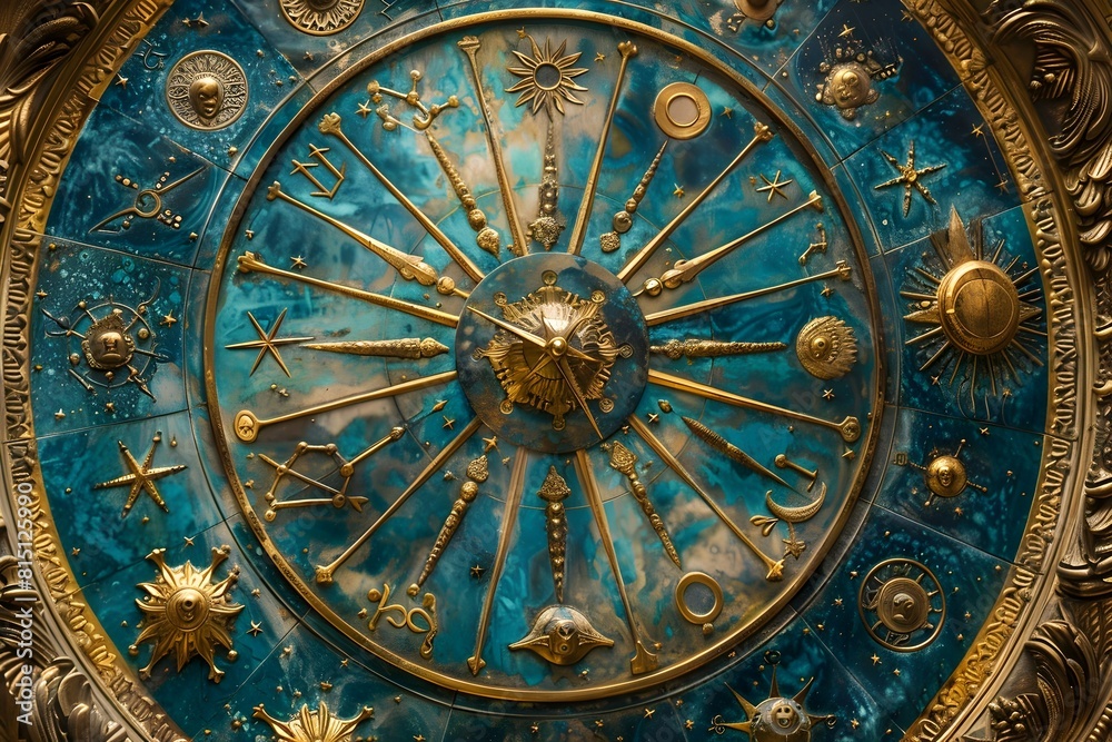 Zodiac Wheel A Mystical Portrayal of Astrological Signs Shaping Destinies