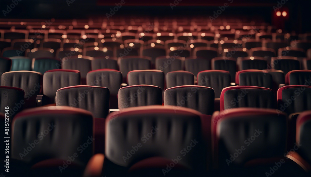 Fototapeta premium Empty movie theater seats with fabric