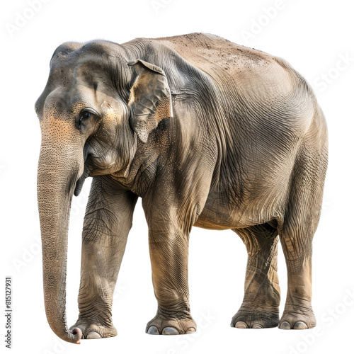 An Indian elephant is majestically standing on a Png background  a indian elephant isolated on transparent background