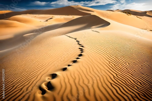 footprints in sand dunes