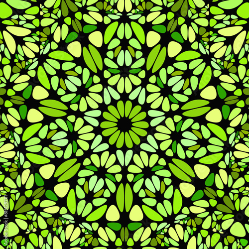 Geometrical abstract stone mosaic background - circular hypnotic floral colorful vector design with curved stones