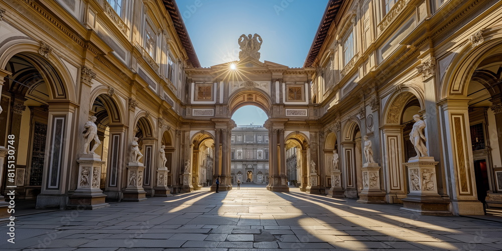 Obraz premium Uffizi Florence Italy Afternoon Under the bright s_007
