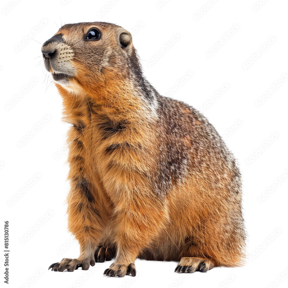 Ground squirrel in sitting position against Png background, a Beaver Isolated on a whitePNG Background Ground squirrel in sitting position against Png background, a Beaver Isolated on a whitePNG Background