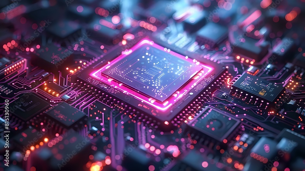 Futuristic CPU Visualization with Clean, Polished Look and Specular Highlights Futuristic CPU Visualization with Clean, Polished Look and Specular Highlights