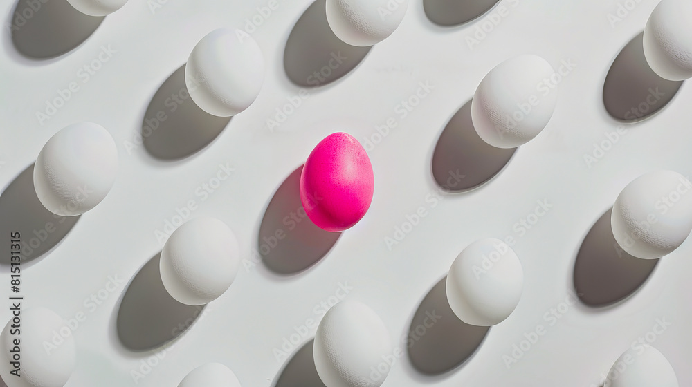 custom made wallpaper toronto digitalA pink egg is surrounded by white eggs.