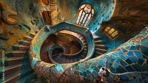  Architectural tour of Gaudi's works in Barcelona, vibrant, surreal designs, cultural immersion. photo