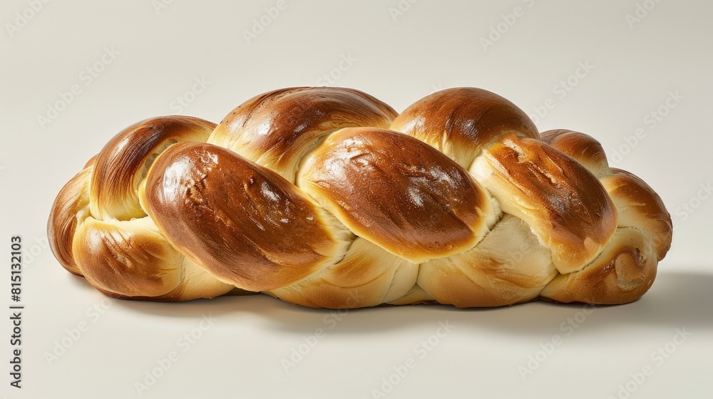 Challah bread, braided and shiny, pulled apart. Challah bread, braided and shiny, pulled apart.