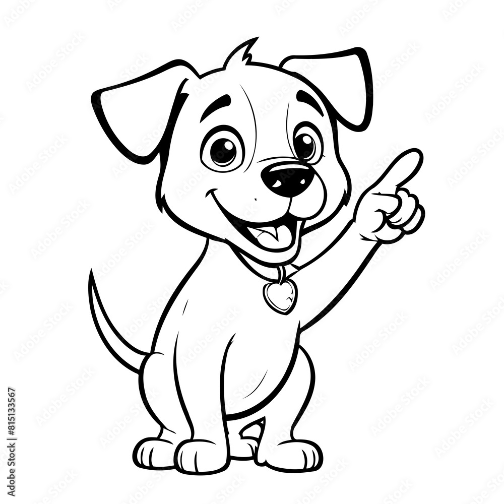 Fototapeta premium Simple vector illustration of Puppy hand drawn for toddlers