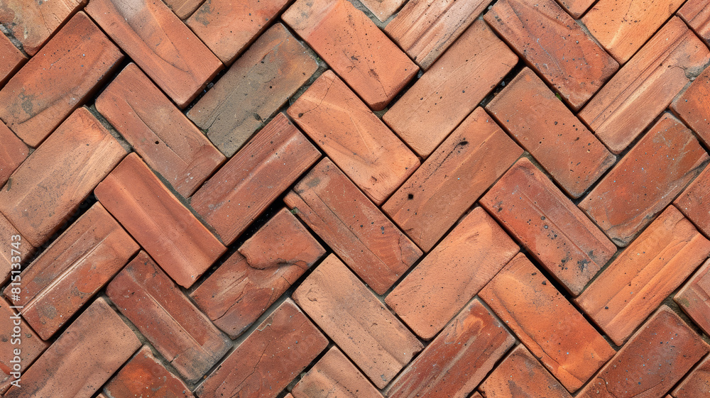 Detailed Terracotta Herringbone Floor Pattern for Seamless Backgrounds Detailed Terracotta Herringbone Floor Pattern for Seamless Backgrounds