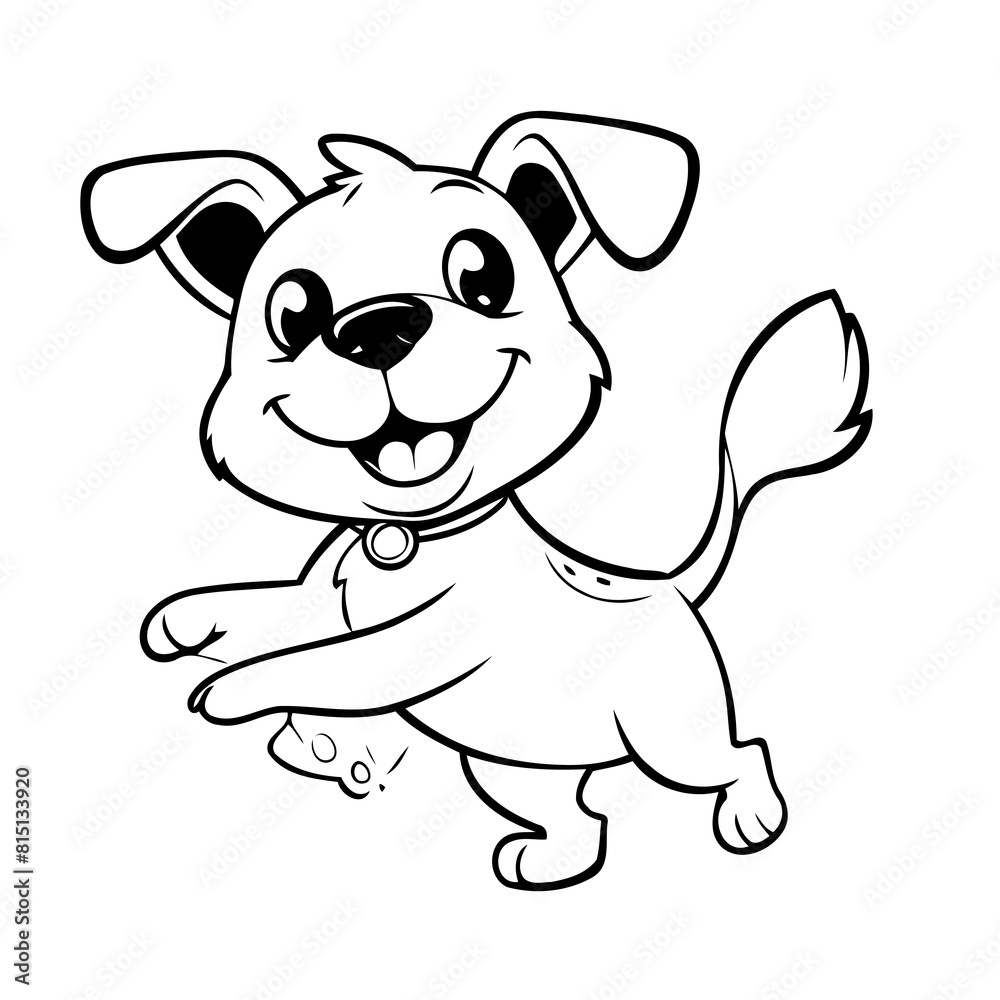 Cute vector illustration Puppy doodle for kids colouring page Cute vector illustration Puppy doodle for kids colouring page