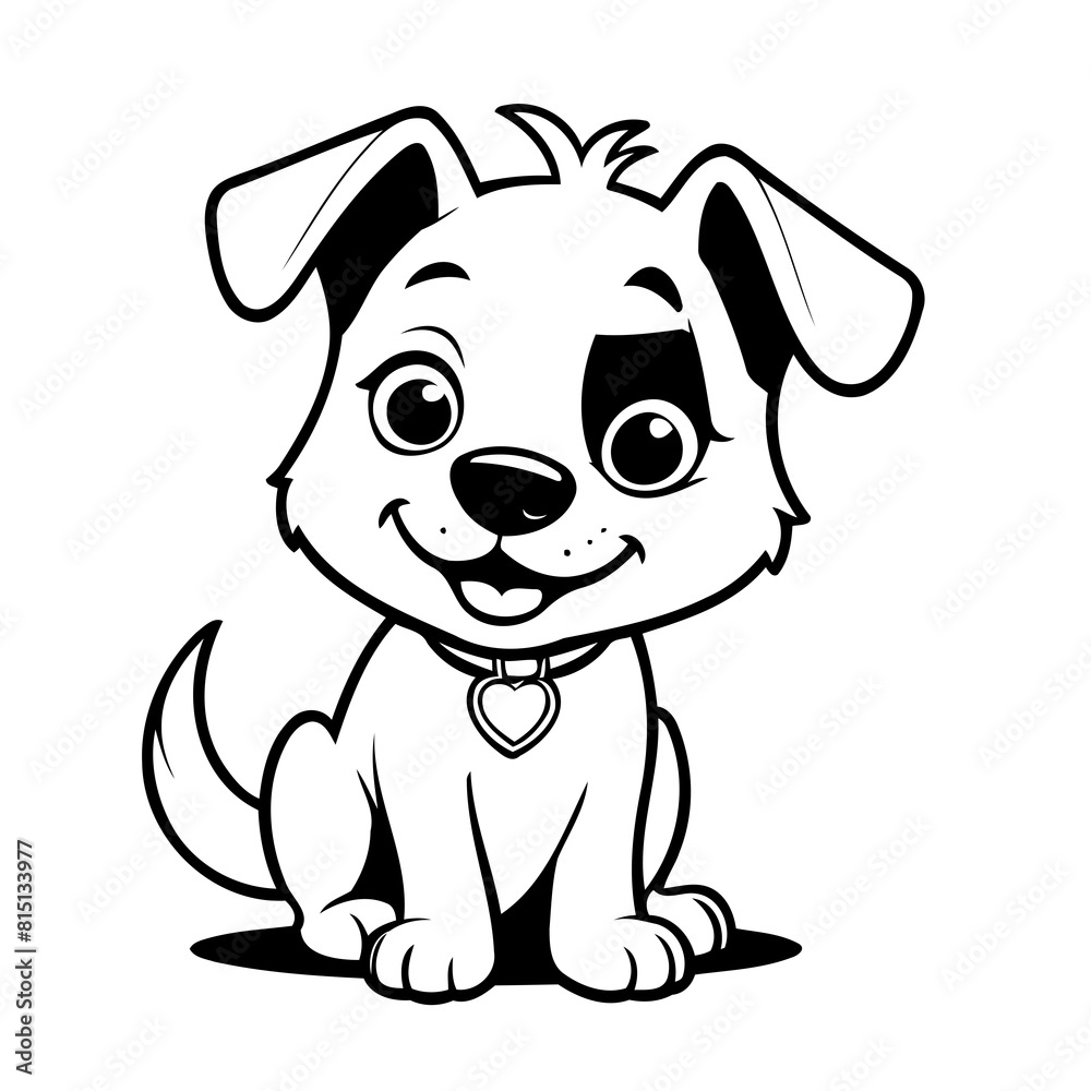 Vector illustration of a cute Puppy doodle colouring activity for kids Vector illustration of a cute Puppy doodle colouring activity for kids