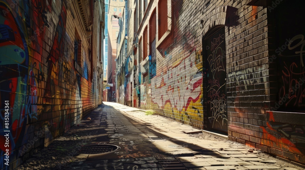  Graffiti on a series of downtown alleys, creating a walk-through exhibit â€“ Alley exhibition.