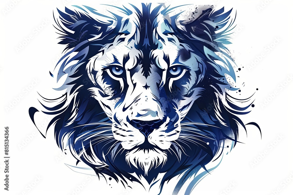 A lion's face is the main focus of the image A lion's face is the main focus of the image
