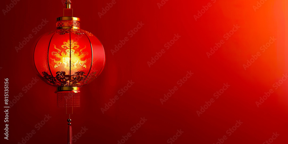 A red lantern hanging on a wall. A red lantern hanging on a wall.