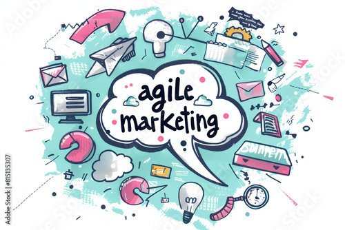 Agile marketing concept with graphic elements