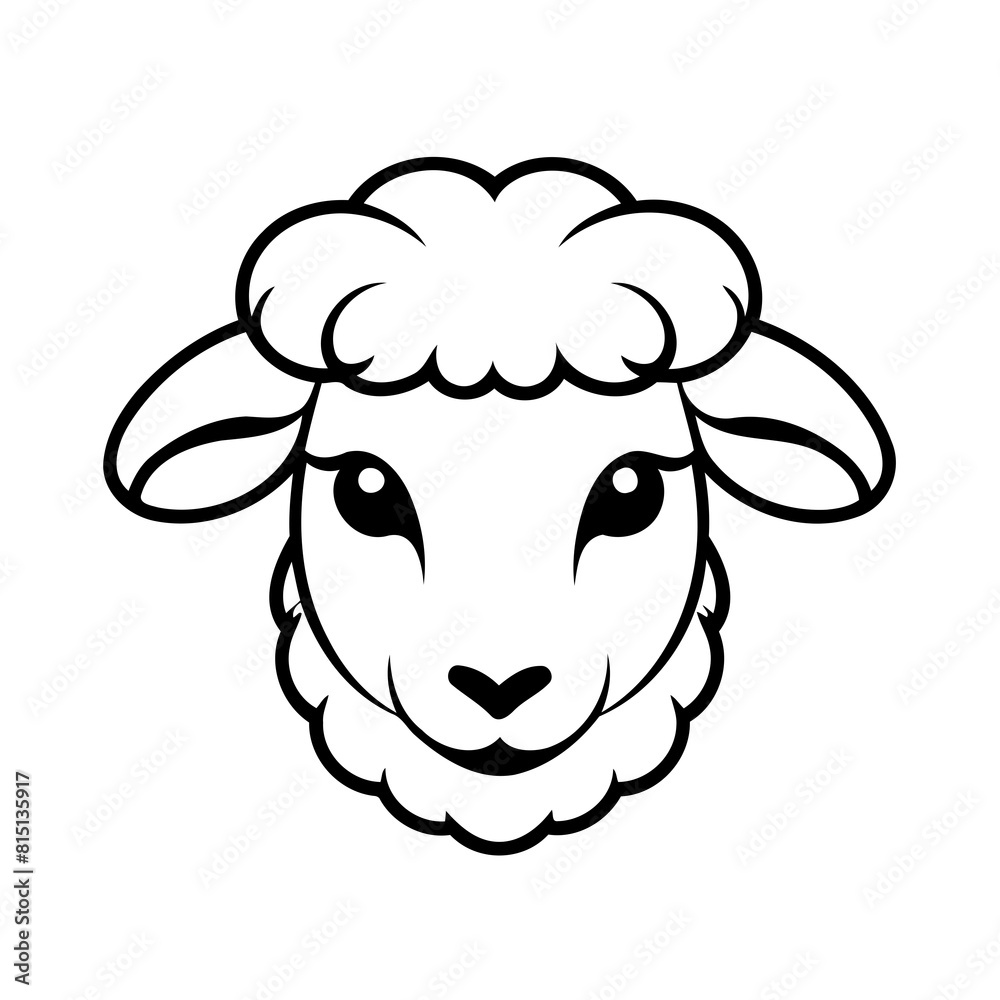 Cute vector illustration Sheep for toddlers colouring page Cute vector illustration Sheep for toddlers colouring page