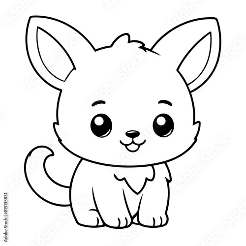 Simple vector illustration of Kawaii for children colouring activity