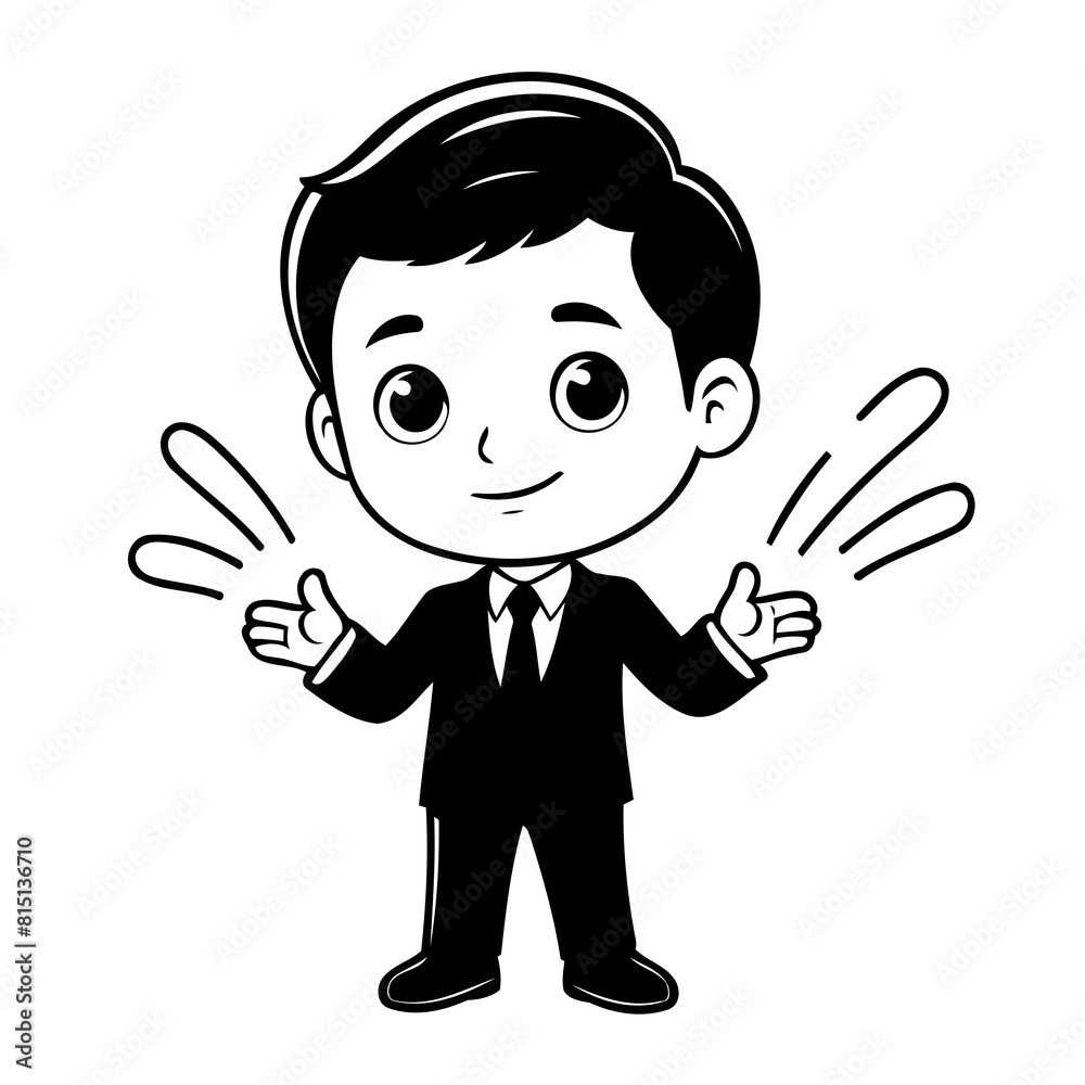 Vector illustration of a cute Businessman drawing for toddlers book Vector illustration of a cute Businessman drawing for toddlers book