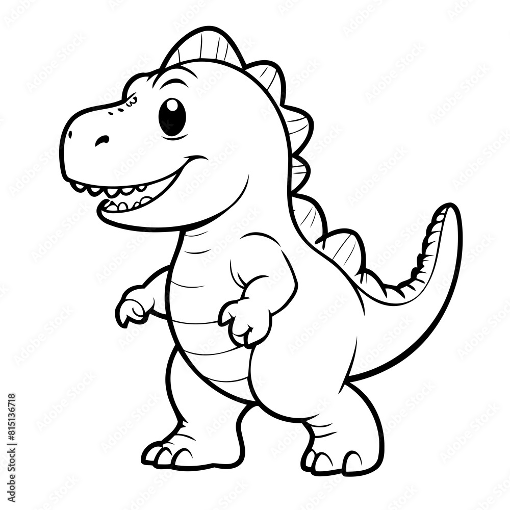 Cute vector illustration Dino drawing for children page Cute vector illustration Dino drawing for children page