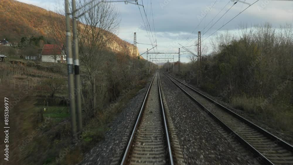 Railway travel rear view