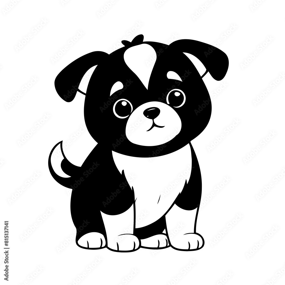 Vector illustration of a cute Puppy drawing for children page Vector illustration of a cute Puppy drawing for children page