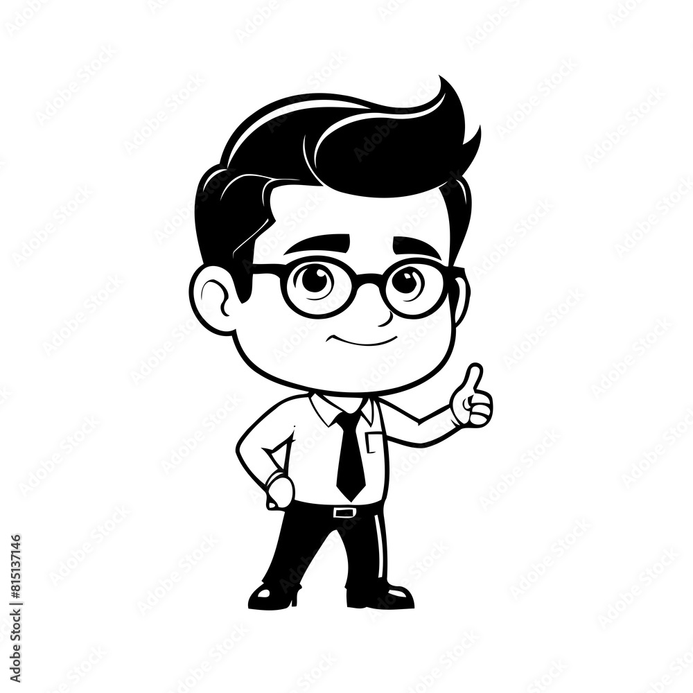 Cute vector illustration Man drawing for kids page