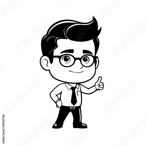 Cute vector illustration Man drawing for kids page