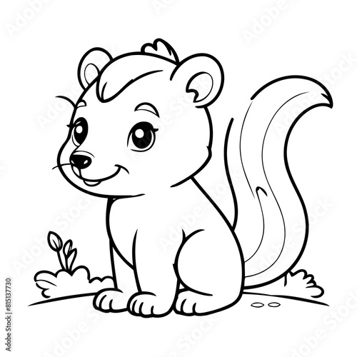 Vector illustration of a cute Skunk drawing for toddlers book