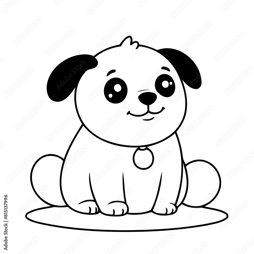 Vector illustration of a cute Dog drawing for toddlers book Vector illustration of a cute Dog drawing for toddlers book