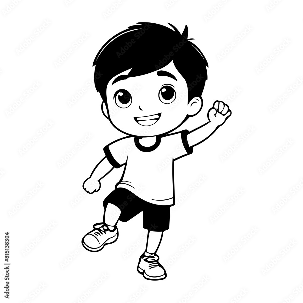 Cute vector illustration Boy doodle for toddlers worksheet Cute vector illustration Boy doodle for toddlers worksheet