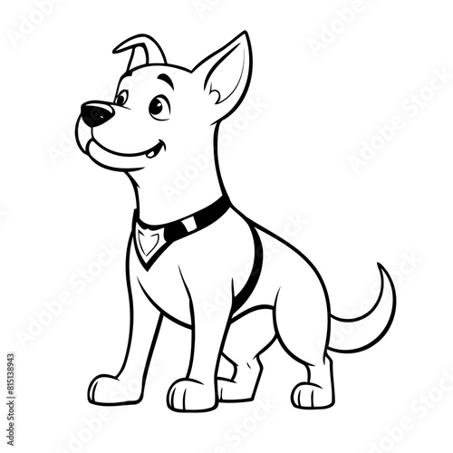 Cute vector illustration Dog drawing colouring activity