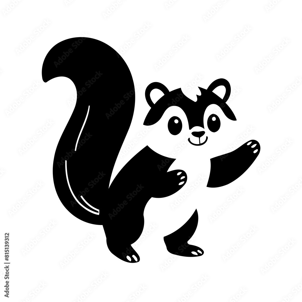 Cute vector illustration Skunk drawing for toddlers colouring page Cute vector illustration Skunk drawing for toddlers colouring page