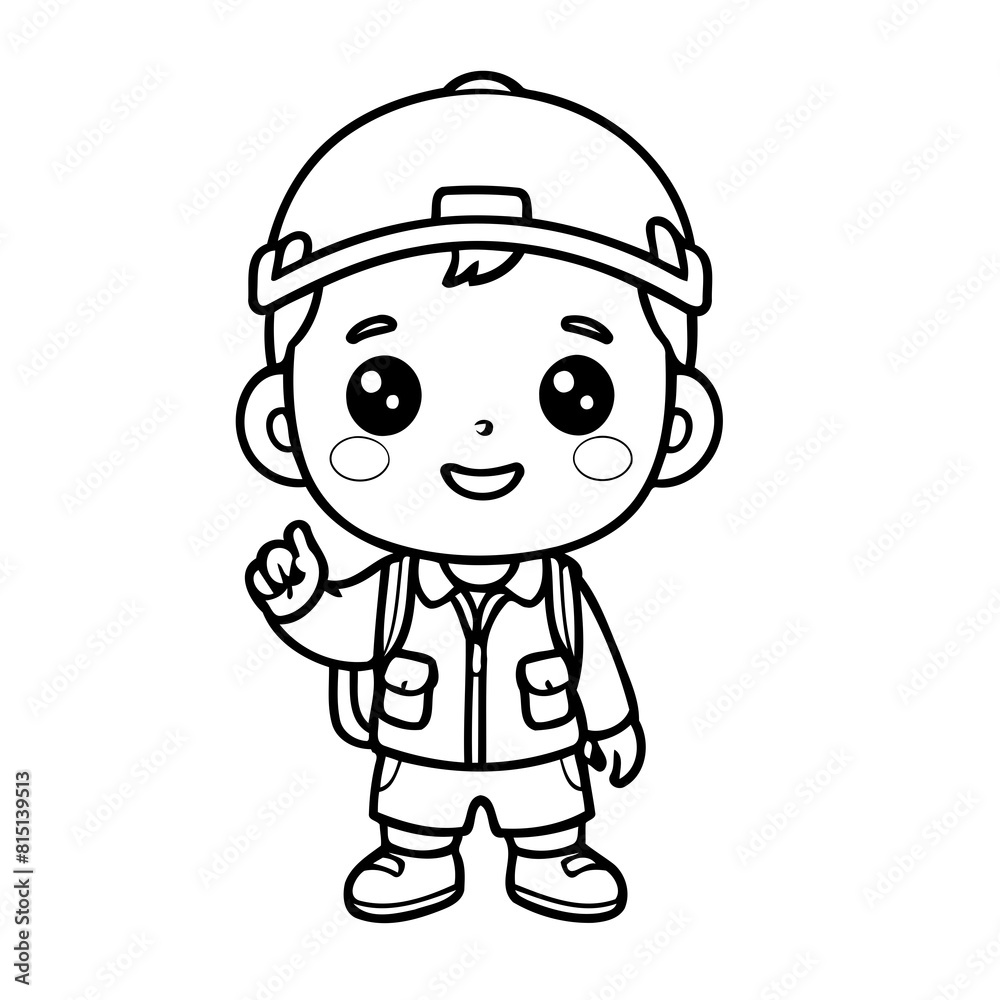 Simple vector illustration of Tourist drawing for toddlers book Simple vector illustration of Tourist drawing for toddlers book