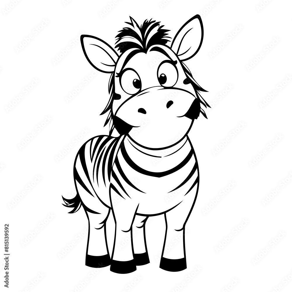 Vector illustration of a cute Zebra drawing for children page Vector illustration of a cute Zebra drawing for children page