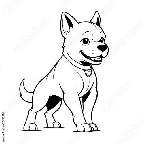 Simple vector illustration of Dog outline for colouring page