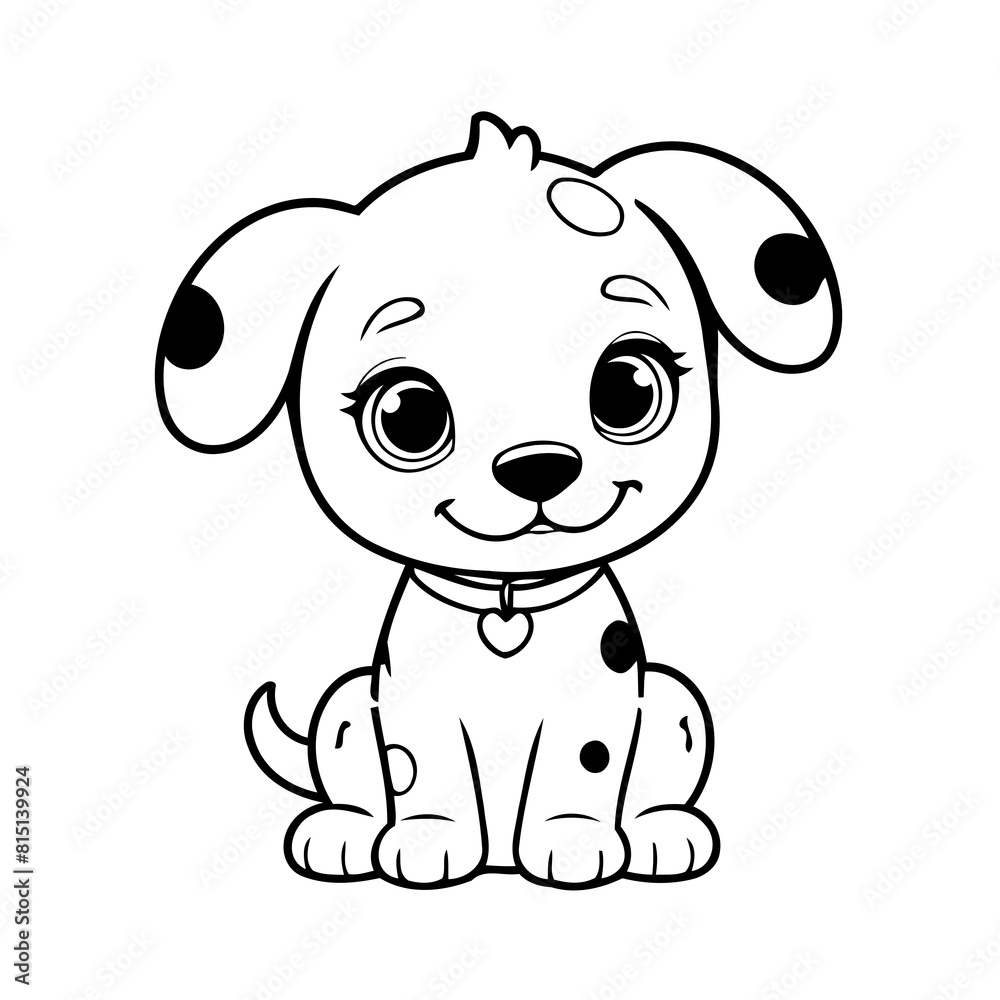 Vector illustration of a cute Dalmatian drawing for kids colouring activity Vector illustration of a cute Dalmatian drawing for kids colouring activity