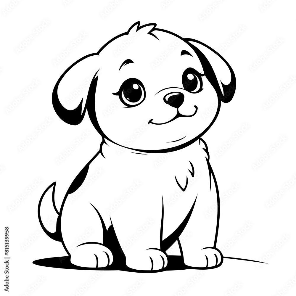 Cute vector illustration Puppy for children colouring activity Cute vector illustration Puppy for children colouring activity