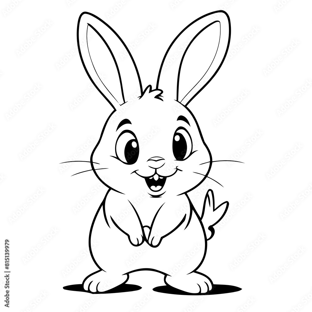 Simple vector illustration of Rabbit drawing for toddlers colouring page Simple vector illustration of Rabbit drawing for toddlers colouring page