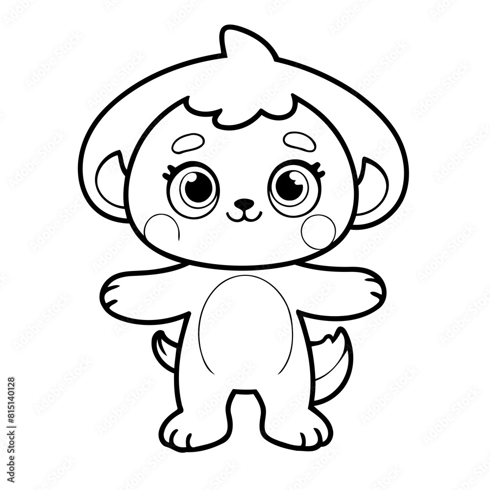 Vector illustration of a cute Palmerian drawing for kids page Vector illustration of a cute Palmerian drawing for kids page
