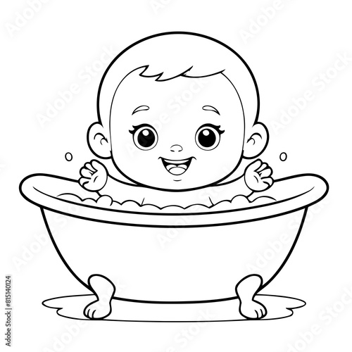 Cute vector illustration Baby hand drawn for kids coloring page