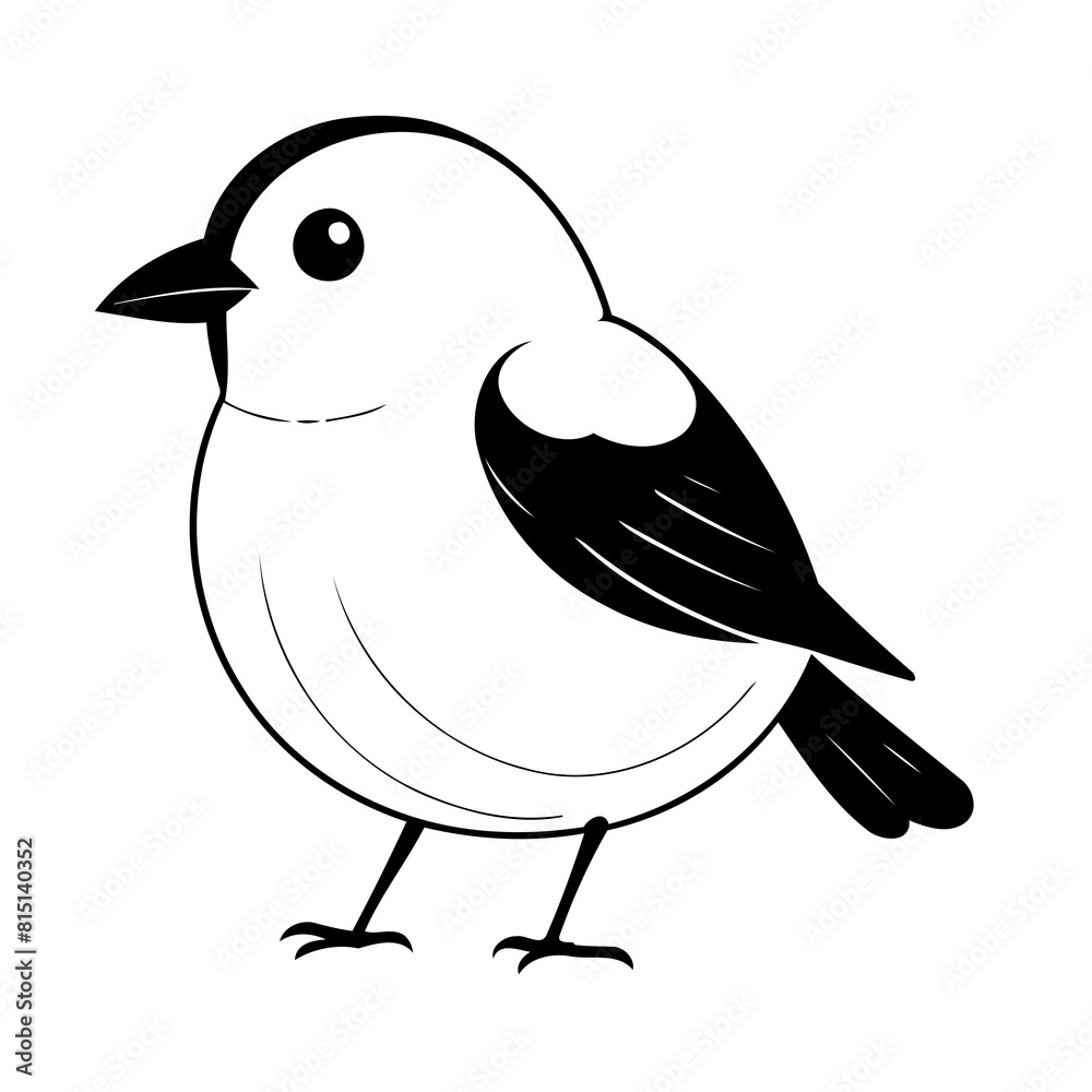 Simple vector illustration of Bird hand drawn for kids page Simple vector illustration of Bird hand drawn for kids page