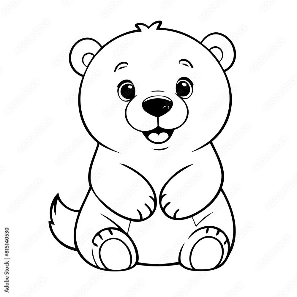 Simple vector illustration of Polarbear hand drawn for kids coloring page Simple vector illustration of Polarbear hand drawn for kids coloring page