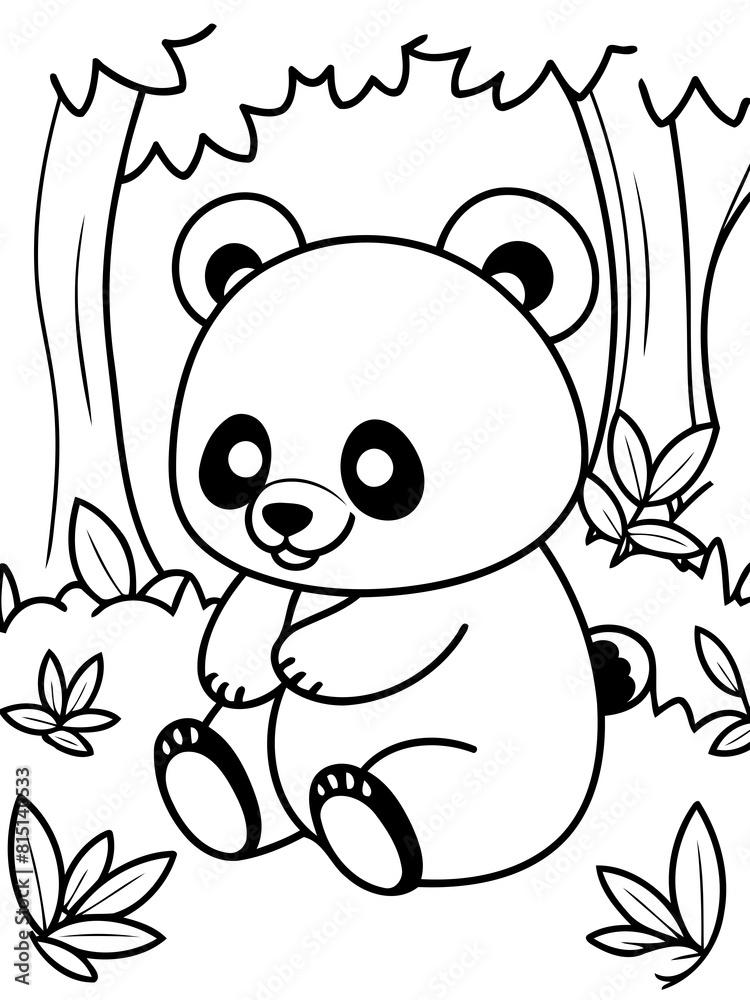 Vector illustration of a cute Panda doodle drawing for kids page Vector illustration of a cute Panda doodle drawing for kids page